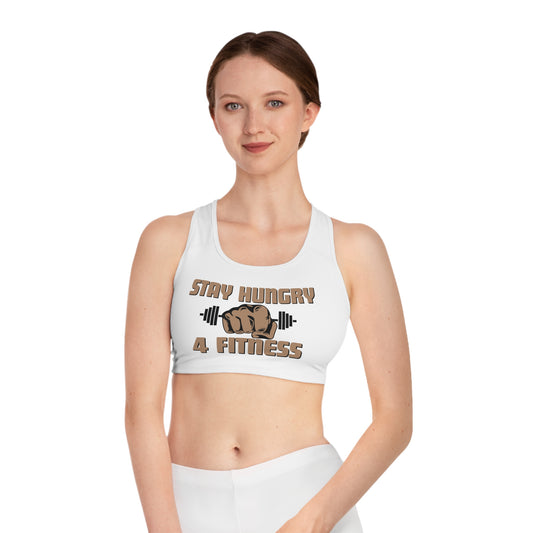 Stay Hungry 4 Fitness White Sports Bra