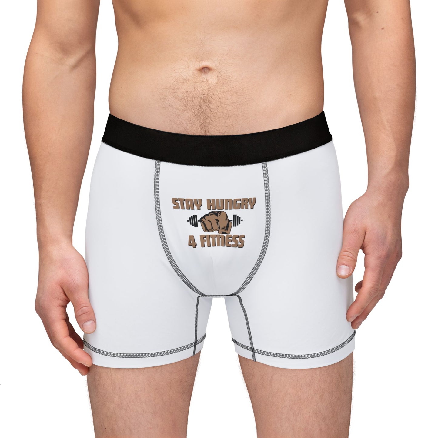 Stay Hungry 4 Fitness Men's White Boxers