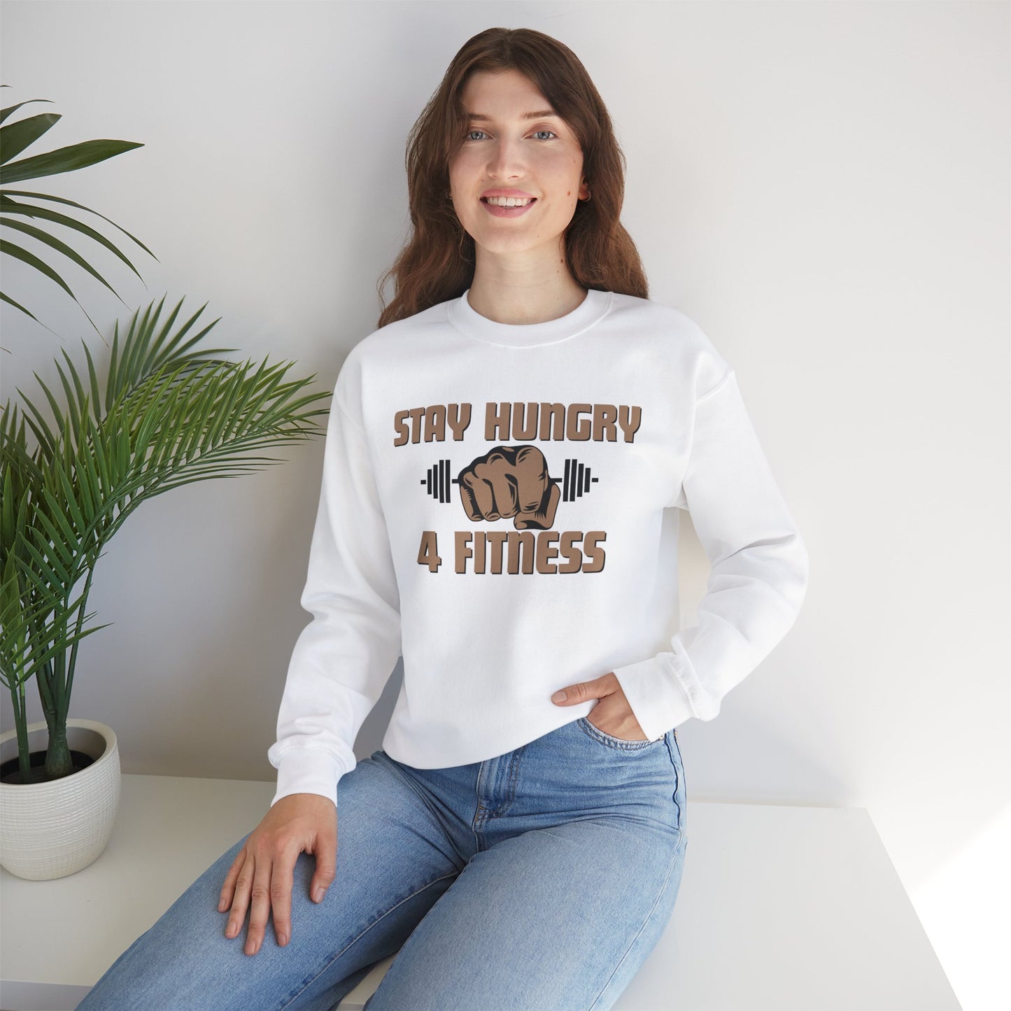 Stay Hungry 4 Fitness Crewneck Sweatshirt - Cozy Comfort in Ethically Grown US Cotton