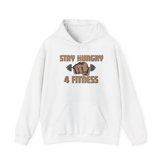 Stay Hungry Fitness White Hoodie - Unisex Heavy Blend Sweatshirt