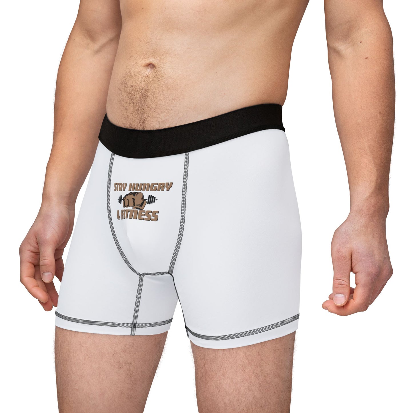 Stay Hungry 4 Fitness Men's White Boxers