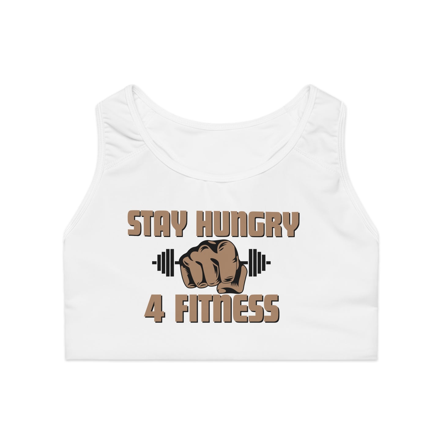 Stay Hungry 4 Fitness White Sports Bra